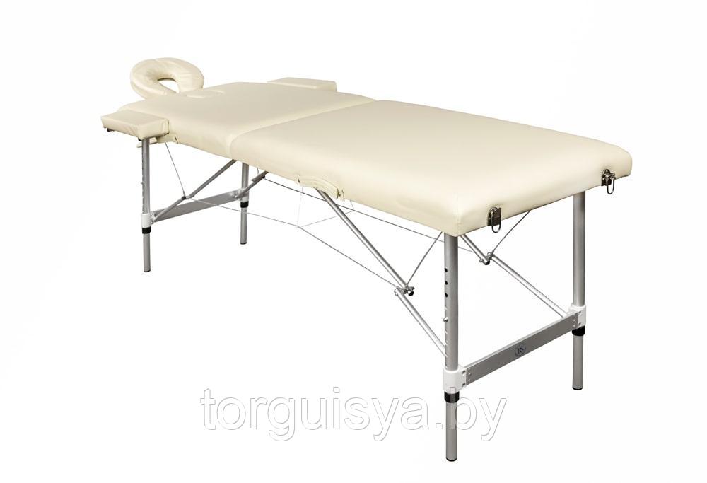 Массажный стол складной 2-х секционный алюминиевый RS BodyFit бежевый - фото 1 - id-p105286148