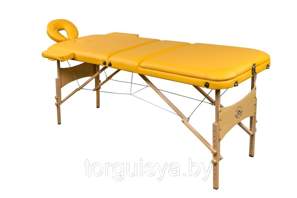Массажный стол складной 3-секционный деревянный RS BodyFit жёлтый - фото 1 - id-p105286152