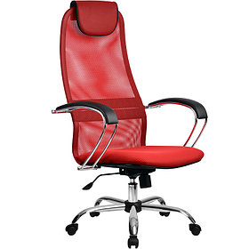 Кресло BK-8 CH (черное) красный