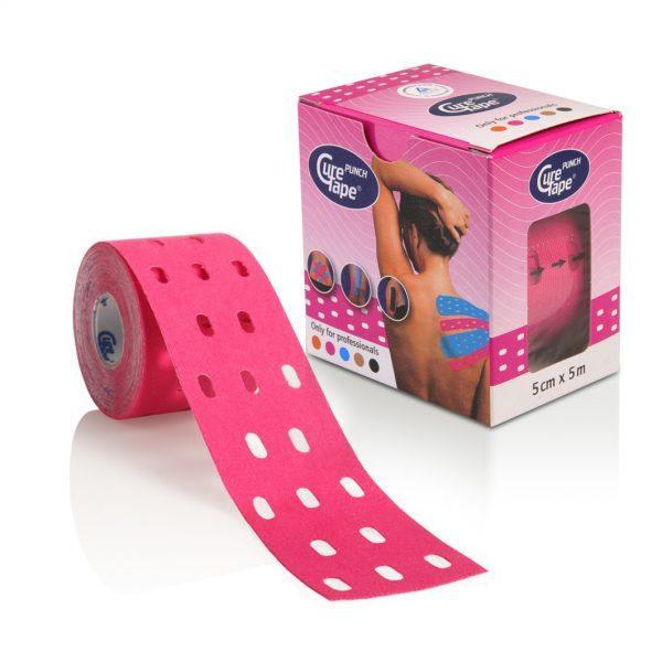 Кинезио тейп CureTape® Punch (5cm x 5m) (Розовый)