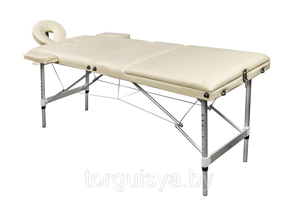 Массажный стол складной 3-секционный алюминиевый RS BodyFit бежевый - фото 1 - id-p105332904