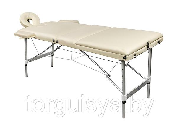 Массажный стол складной 3-секционный алюминиевый RS BodyFit бежевый, фото 2