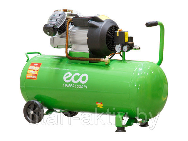 Компрессор ECO AE-1005-3 коаксиальный (440 л/мин, 8 атм, коаксиальный, масляный, ресив. 100 л, 220 В