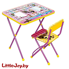 Детский стол + стул "Маша и Медведь" (с азбукой №3) арт. КП2/3 (ВТ)