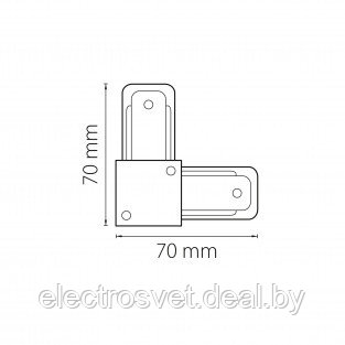 Соединитель трековый однофазный BARRA L-образный ЧЕРНЫЙ - фото 2 - id-p105363647