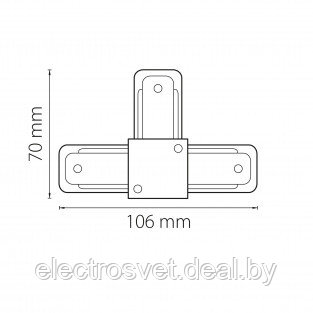 Соединитель трековый однофазный BARRA Т-образный ЧЕРНЫЙ - фото 2 - id-p105363898