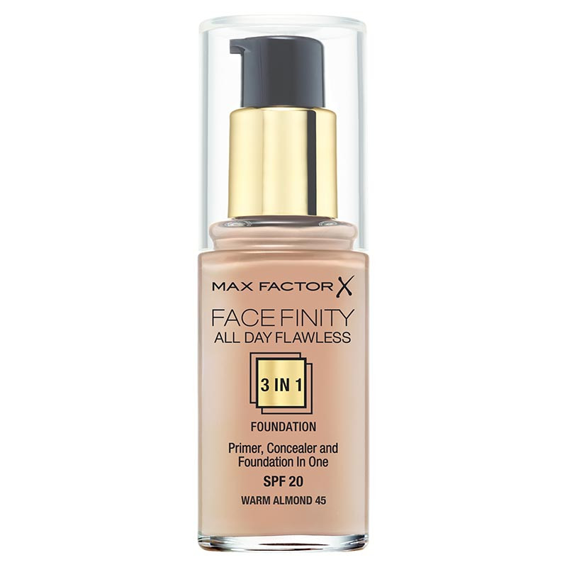 MAXFACTOR Facefinity All Day Flawless 3in1 тон 45 Warm Almond SPF20 - фото 1 - id-p103521847
