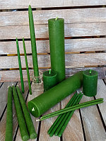 Свеча зелёная ритуальная восковая цилиндр D50мм h230мм 48 часа горения