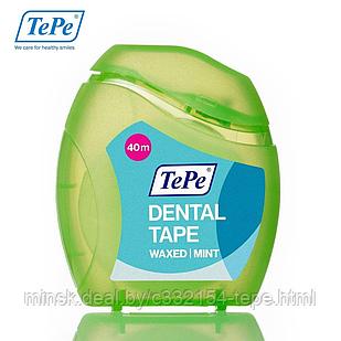 Зубная лента TePe Dental Tape 40м, пропитана воском и ментолом