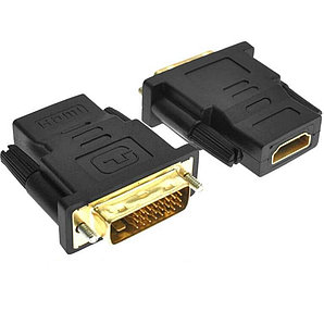Переходник DVI-D (24+1) штекер - HDMI гнездо (пластик-золото, ПВХ-упаковка) APP-363
