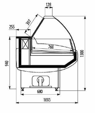 Холодильная витрина Cryspi ВПСН 0,50-0,85 (Gamma-2 SN 1200) (RAL 3004) - фото 2 - id-p105487696