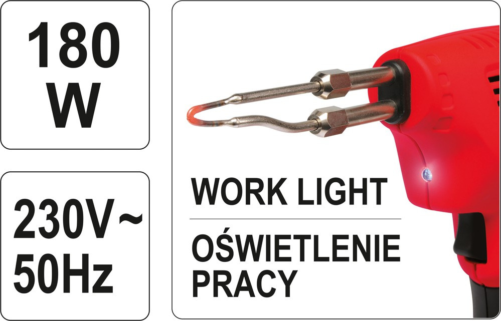 Электропаяльник импульсный в наборе (230V, 180W, LED) YT-8245 - фото 4 - id-p105524730