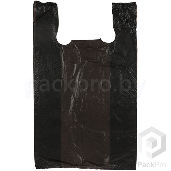 Пакет-майка (30+16*55 см), черный - фото 1 - id-p105526935