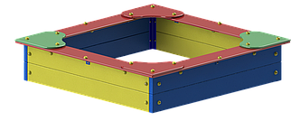 EDIO-204.1 Песочница с угловыми сиденьями деревянная малая