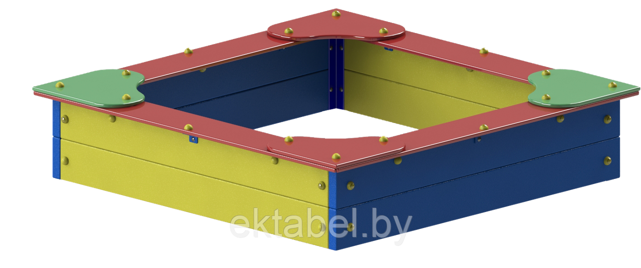 EDIO-204.2 Песочница с угловыми сиденьями деревянная средняя - фото 1 - id-p105527588