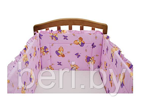 FE10111 Бортик защитный в кроватку "За мёдом" 360х43 см, бампер, Фан Экотекс, Funecotex, розовый