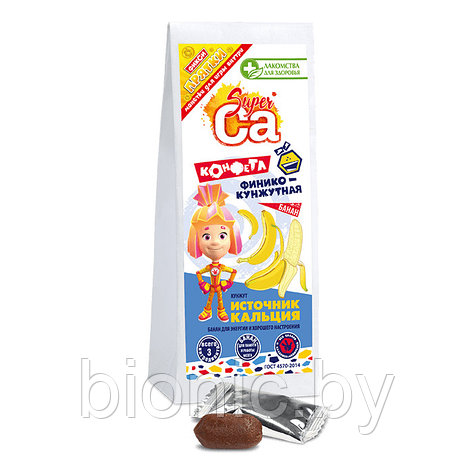 Финико-кунжутная конфета с бананом Super Ca "ФИКСИКИ",55гр, 1/15, фото 2