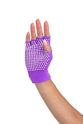 Перчатки противоскользящие для занятий йогой фиолетовый цвет