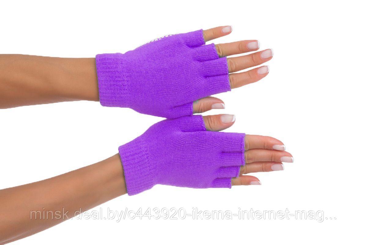 Перчатки противоскользящие для занятий йогой фиолетовый цвет - фото 2 - id-p105553550