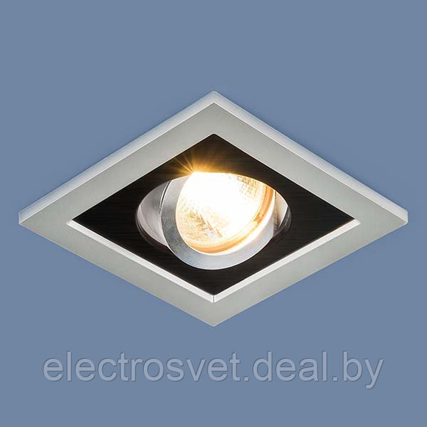 Точечный светильник с поворотным механизмом 1031/1 MR16 SL/BK серебро/черный - фото 1 - id-p105555286
