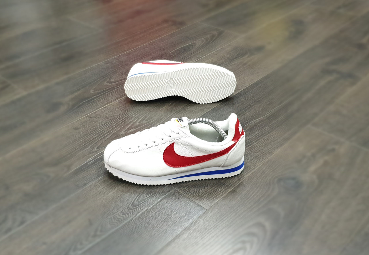 Кроссовки Nike Cortez White Red Blue - фото 1 - id-p12938807