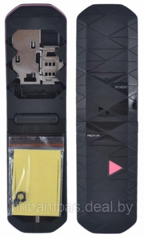 Корпус для Nokia 7070 Prism черный + розовый совместимый - фото 1 - id-p249795