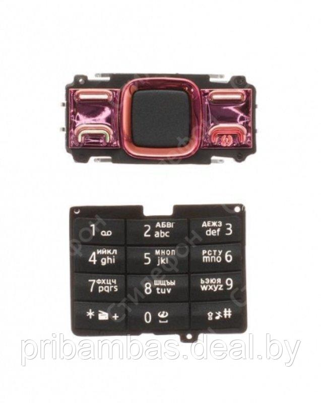 Клавиатура (кнопки) для Nokia 7100 Supernova черный + розовый совместимый - фото 1 - id-p251704