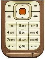 Клавиатура (кнопки) для Nokia 7370, 7373 белый + золотистый совместимый