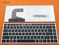 Клавиатура для ноутбука Sony VPC-S Series RU серебристая рамка, черные клавиши
