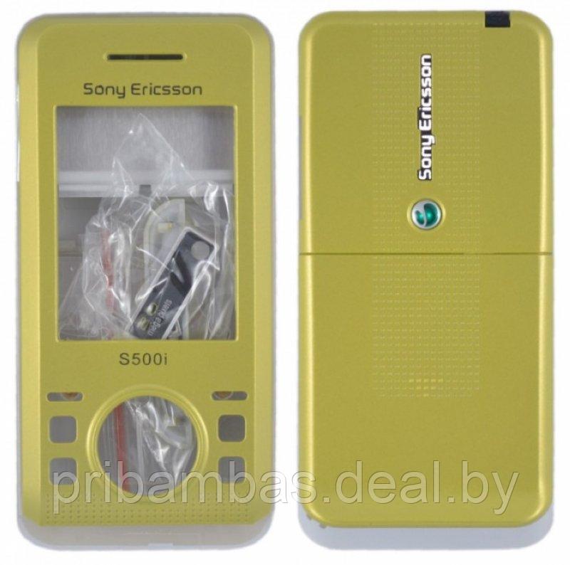 Корпус для Sony Ericsson S500i со средней частью желтый + зеленый совместимый