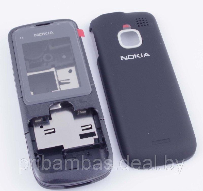 Корпус для Nokia C1-03 черный совместимый - фото 1 - id-p1264583