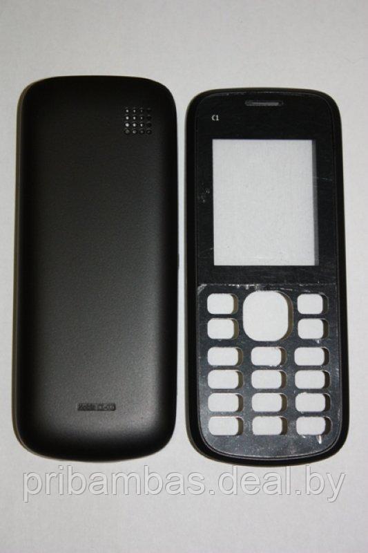 Корпус для Nokia C1-03 без средней части серебристый + красный совместимый - фото 1 - id-p1967959