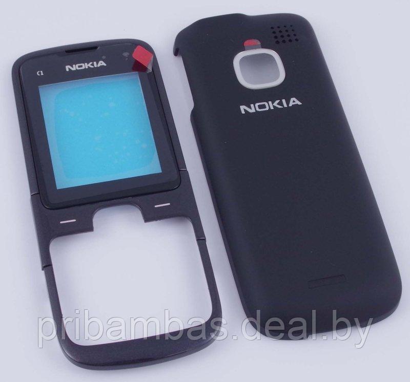 Корпус для Nokia C1-03 без средней части черный совместимый - фото 1 - id-p1967961