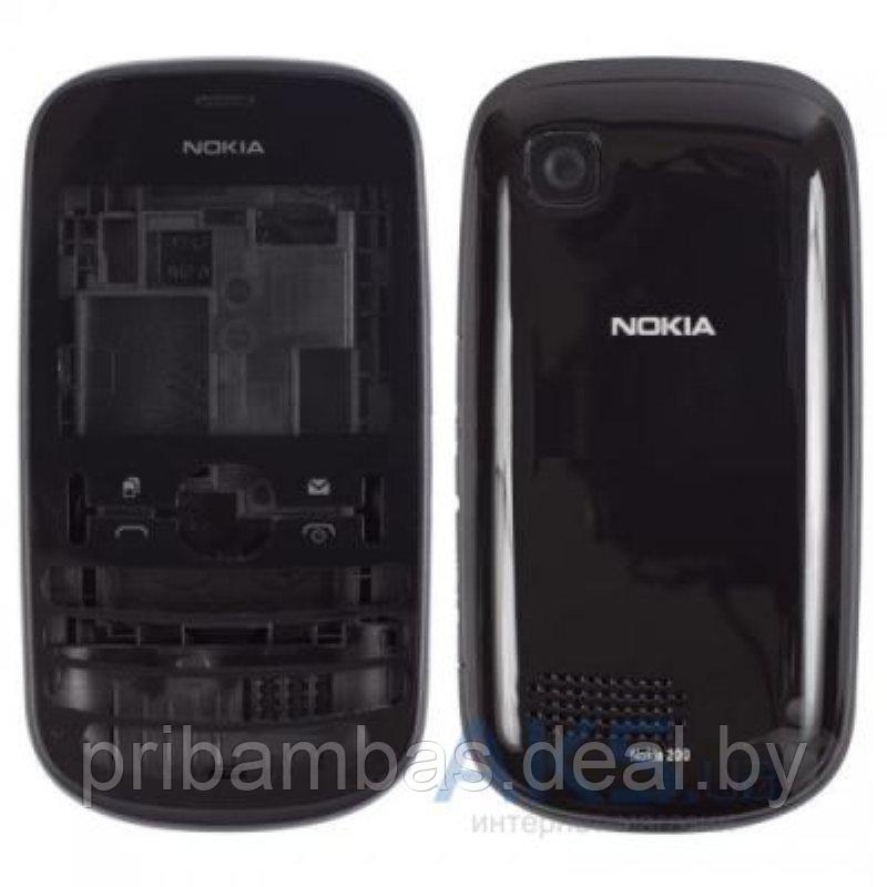 Корпус для Nokia Asha 200 черный совместимый - фото 1 - id-p2125842