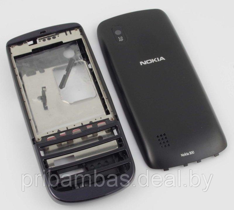 Корпус для Nokia Asha 300 черный совместимый - фото 1 - id-p2125846