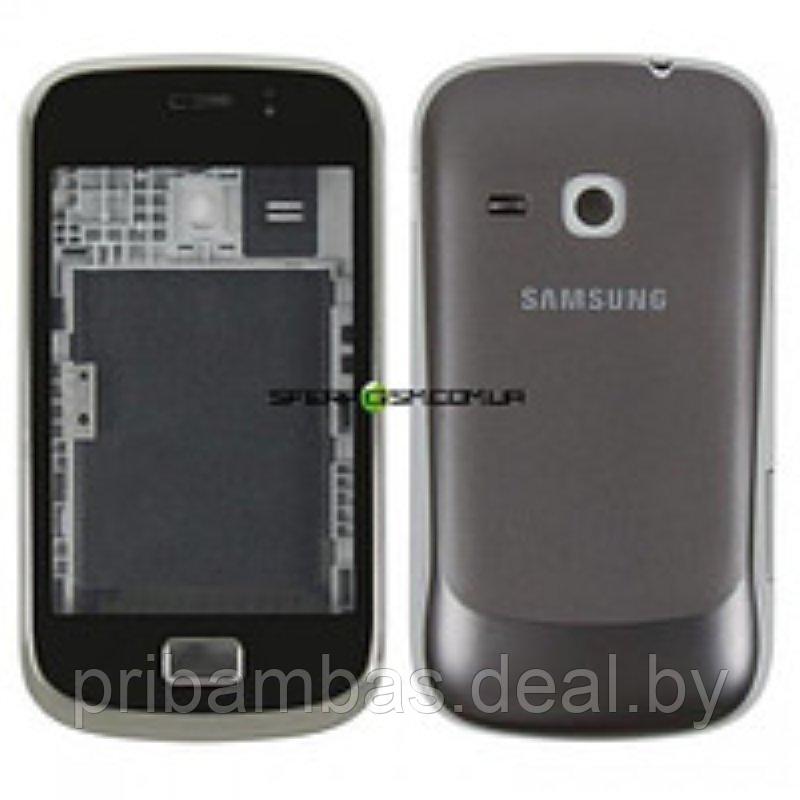 Корпус для Samsung S6500 Galaxy Mini 2 серебристый + оранжевый - фото 1 - id-p2969091