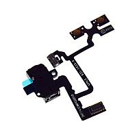 Шлейф для Apple iPhone 4 Earphone flex cable, с аудиоразъемом черный