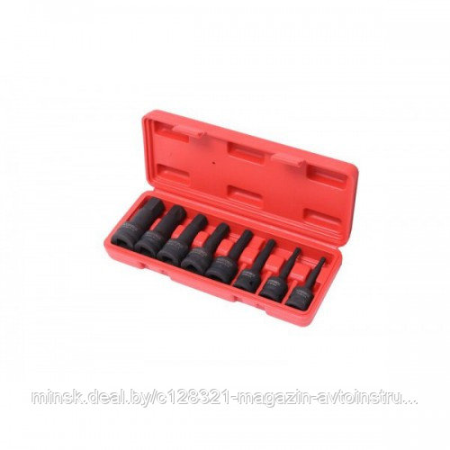 Набор головок-бит ударных 1/2", 8пр.(Н5,6,8,10,12,14,17,19) Rock FORCE RF-4087MPB