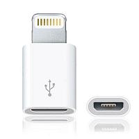 Переходник (адаптер) CQ-07 OTG с MicroUSB на Lightning 8pin Apple (мама - папа)