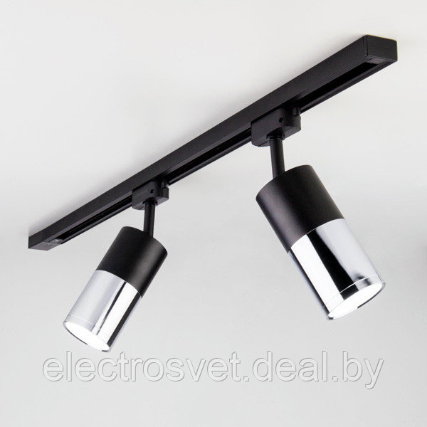 Трековый светодиодный светильник для однофазного шинопровода Avantag Черный матовый/хром 6W 4200K - фото 1 - id-p105637263