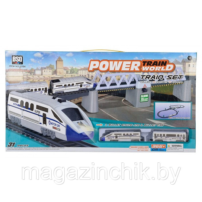 Железная дорога Power Train World на бат., со светом, 2184 - фото 4 - id-p105647439