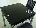 Стеклянный  кухонный стол.  Раздвижной  стол трансформер DT 586-1, фото 2