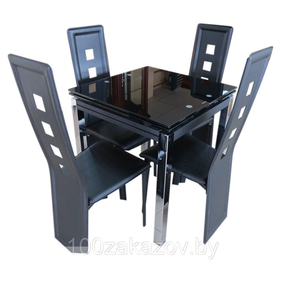 Стеклянный  кухонный стол.  Раздвижной  стол трансформер DT 586-1