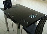 Стеклянный  кухонный стол.  Раздвижной  стол трансформер DT 586-1, фото 3