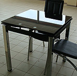 Стеклянный  кухонный стол.  Раздвижной  стол трансформер DT 586-1, фото 5