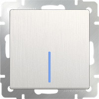 Выключатель одноклавишный с подсветкой(перламутровый рифленый) WL13-SW-1G-LED