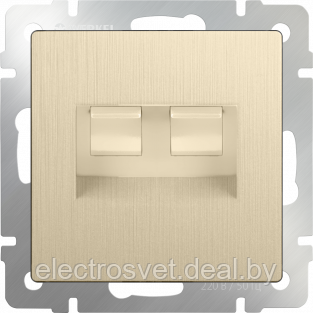 Розетка телефонная RJ-11 и Еthernet RJ-45 (шампань рифленый) WL10-RJ11-45 - фото 1 - id-p105685436