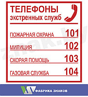 Наклейка "Телефоны экстренных служб"