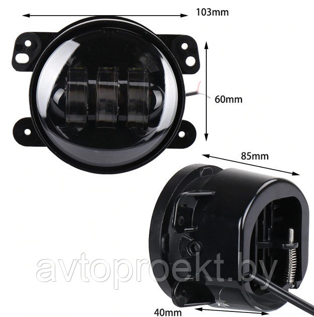 Светодиодные (LED) противотуманные фары 30W 10 см. Х-RAY, Jeep Wrangler, Jeep Cherokee - фото 2 - id-p105686711