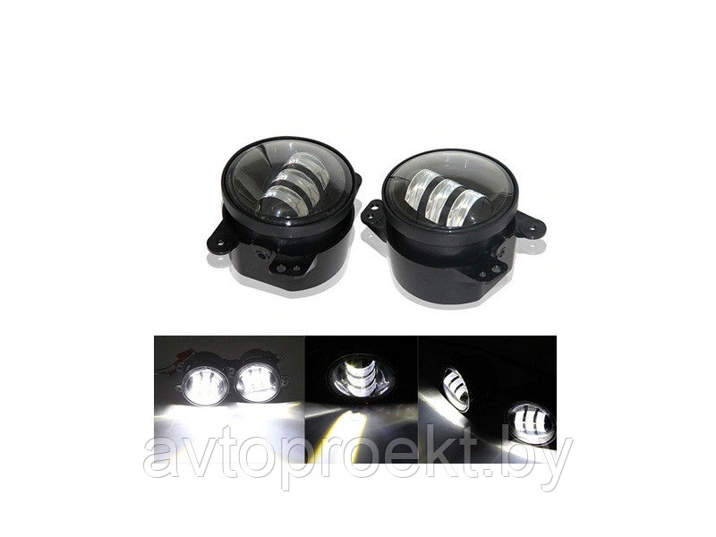 Светодиодные (LED) противотуманные фары 30W 10 см.  Х-RAY, Jeep Wrangler, Jeep Cherokee